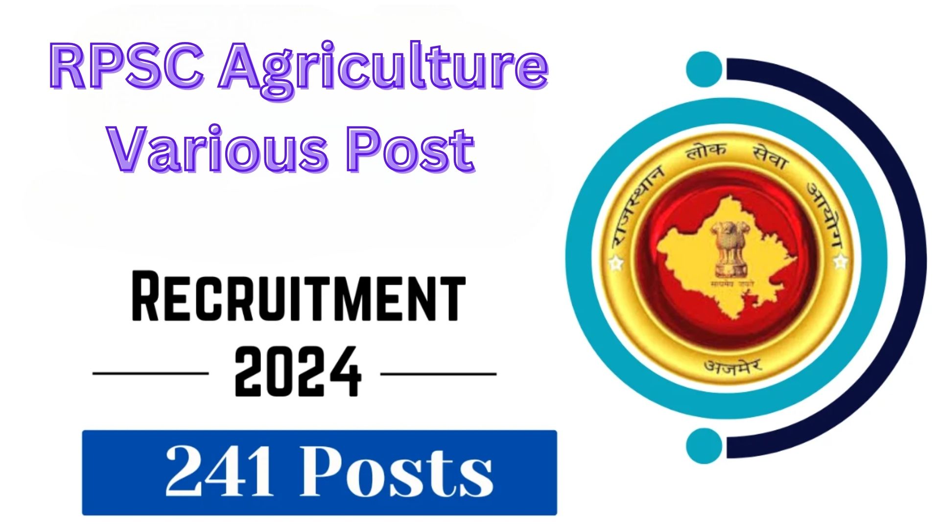 RPSC Agriculture Various Post Recruitment 2024