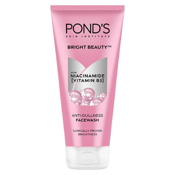 POND's Bright Beauty Anti-Dullness & Brightening Facewash With Niacinamide | For Glass-Skin Like Shine And With 4X Visibly Brighter Skin, 200Gm