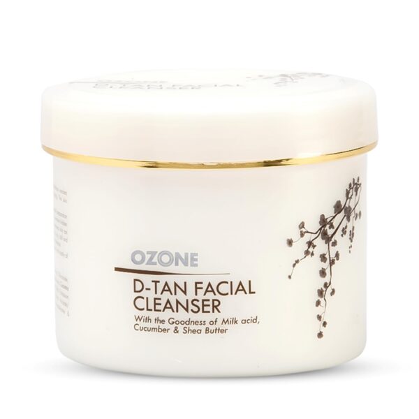 Ozone D-Tan Facial Cleanser | Enriched with Cucumber, Shea Butter & Milk | Detan Face Cleanser For Men & Women | All Skin Types, Tan Removal, Soft, Smooth & Uneven Skin Tone | 250gm