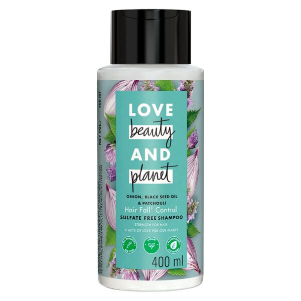 Love Beauty & Planet Onion Oil|| Blackseed Oil & Patchouli Sulfate Free Hairfall Control Shampoo|| No Parabens|| No Dyes|| Patchouli Essential Oil|| 400 ml