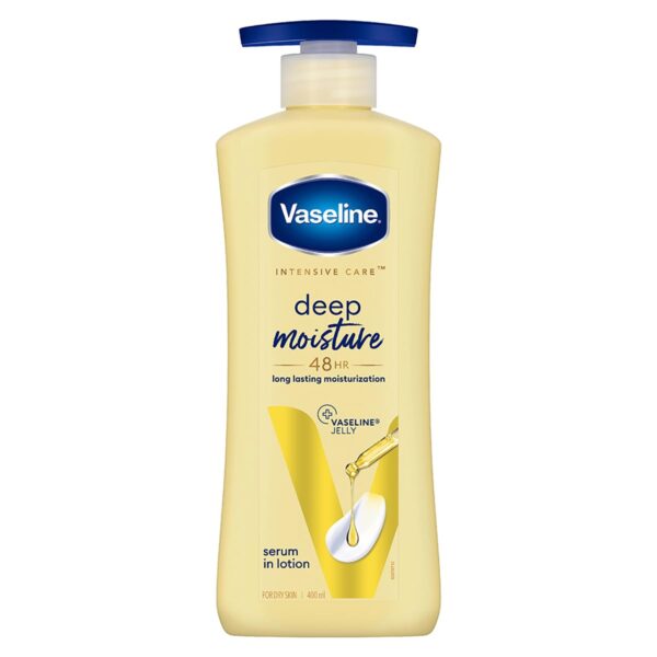 Vaseline Deep Moisture Serum In Lotion, 400 ml | Enriched with Glycerin for Nourished Soft Skin