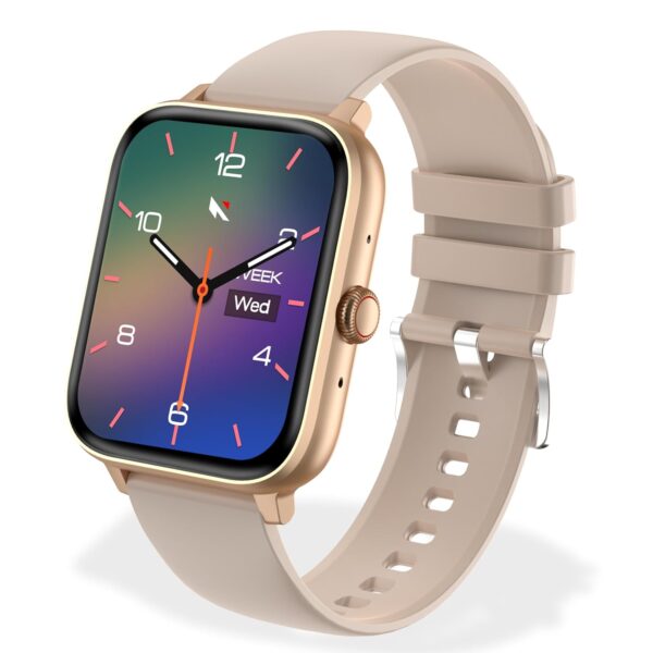 Nervfit Newly Launched Vibe Smartwatch with 1.85" LED Display | Bluetooth Calling | Waterproof | Heart Rate & SpO2 Tracking | Sleep & Stress Monitor | 5-Day Battery | Sports Modes (Rose Gold)