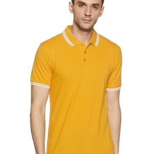 Amazon Brand - Symbol Men's Solid Cotton Rich Polo T Shirt | Classic Collar Tshirts | Half Sleeves | Plain-Regular Fit (Available in Plus Size and Combo Pack of 2)