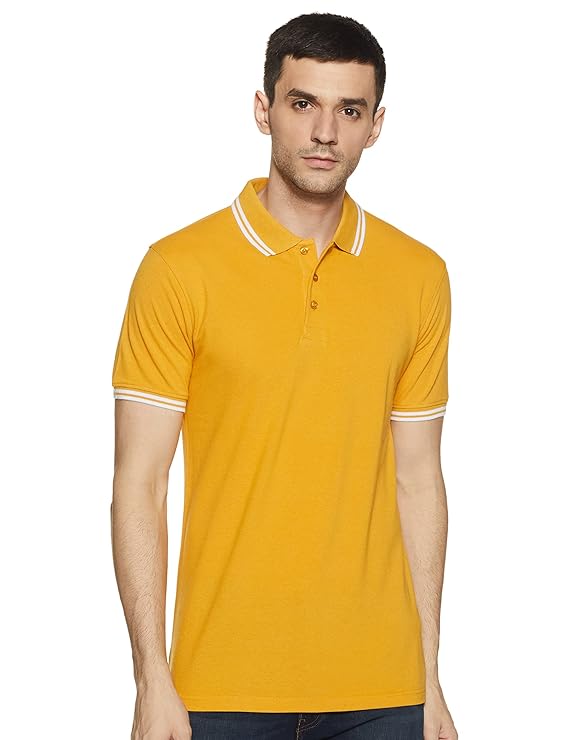 Amazon Brand - Symbol Men's Solid Cotton Rich Polo T Shirt | Classic Collar Tshirts | Half Sleeves | Plain-Regular Fit (Available in Plus Size and Combo Pack of 2)