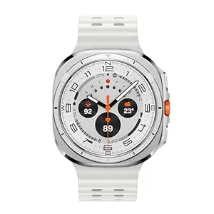 Samsung Galaxy Watch Ultra (47mm, LTE, White) with Upto 100h battery | 3nm Processor | Dual GPS | Quick Button/Siren | Sapphire Glass & Titanium | 10ATM & IP68 | BP & ECG Monitor | Energy Score & AGEs